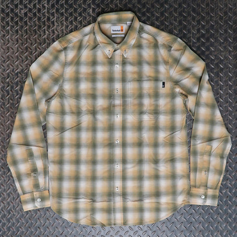 Timberland Checkered Poplin Long Sleeve Button Up Woven Shirt Cassel Earth TB0A5VHKB39