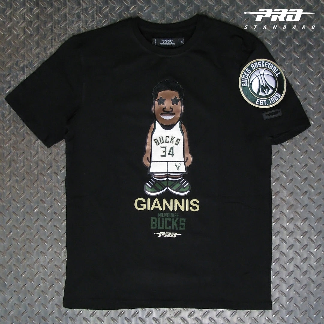 Giannis Antetokounmpo Bucks T-Shirt from Homage. | Grey | Vintage Apparel from Homage.