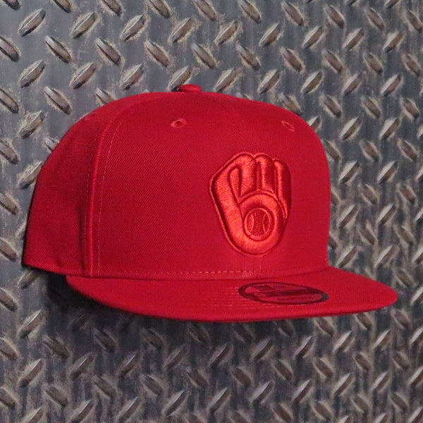 New Era Milwaukee Brewers 9FIFTY Snapback Hat Red 70563289
