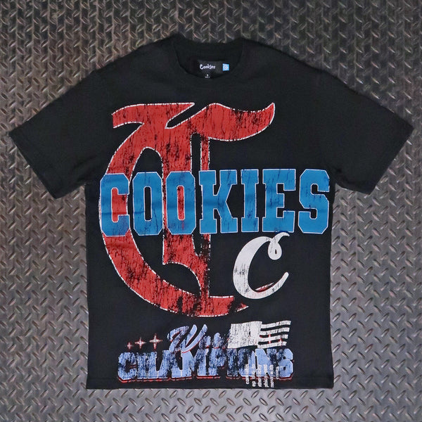 Cookies Champions Only Knit T-Shirt Washed Black CM261KST03