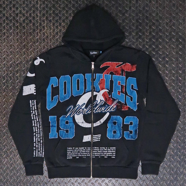Cookies Champions Only Zip Hoodie Washed Black CM261HFC04