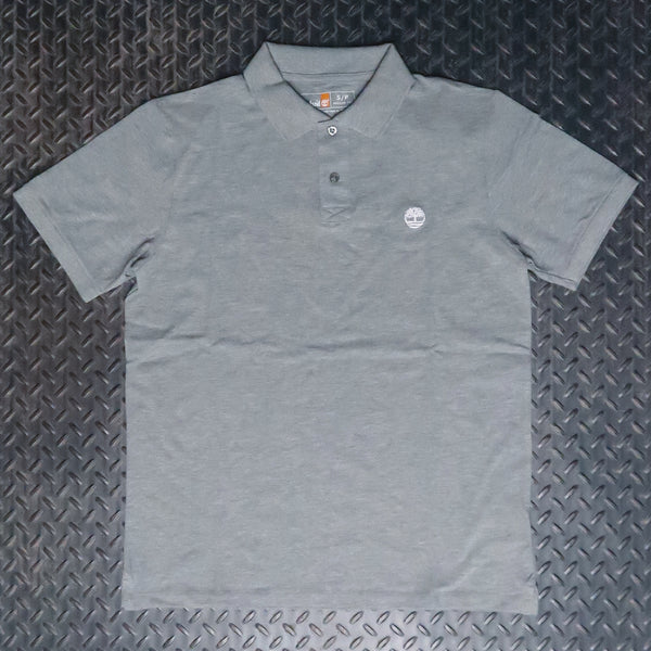 Timberland Oyster River Short Sleeve Polo Shirt Heather Grey White TB0A2BRYV91