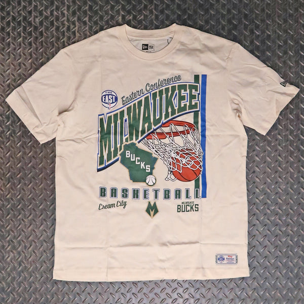 New Era Milwaukee Bucks City Edition T-Shirt Cream 60765088