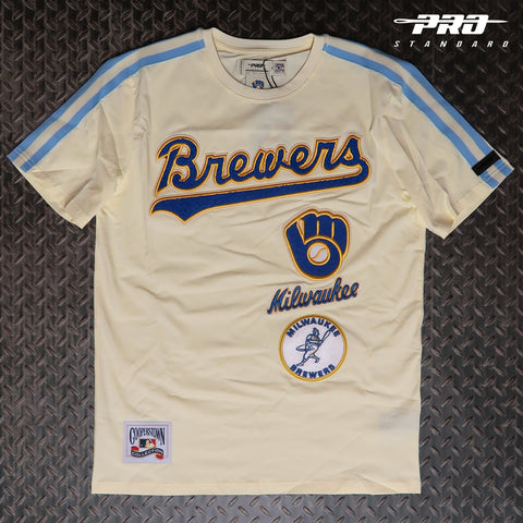 Pro Standard Milwaukee Brewers Retro Classic Striped T-Shirt LMB136567-EUN