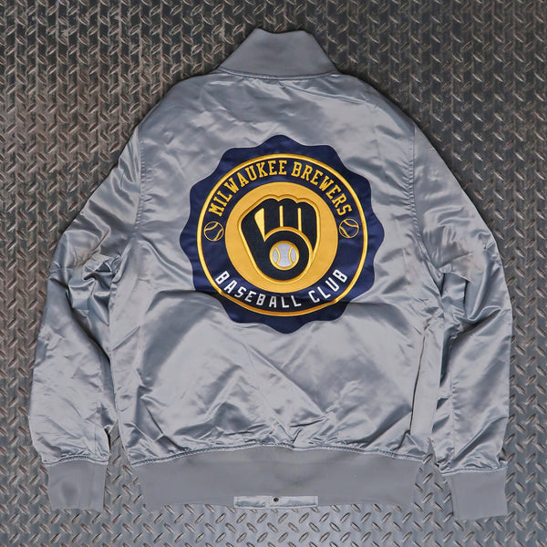 Pro Standard Milwaukee Brewers Crest Emblem Satin Jacket