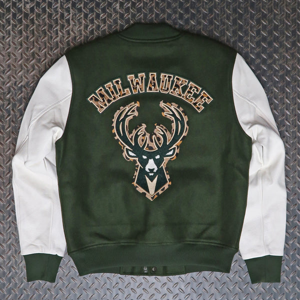 Pro Standard Milwaukee Bucks Animal Print Varsity Jacket
