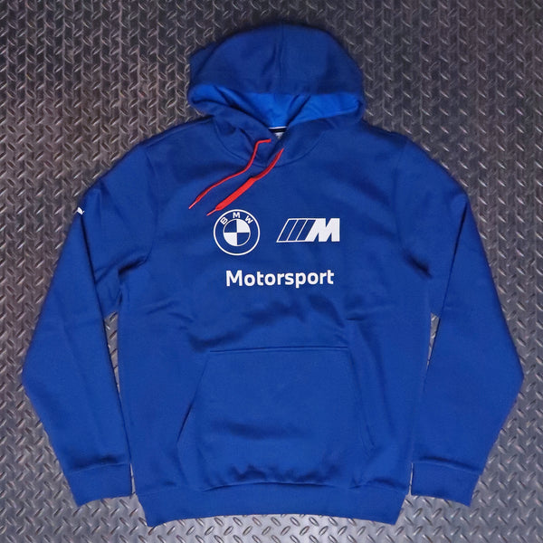 PUMA BMW M Motorsport Essentials Fleece Pullover Hoodie Blue 63490104
