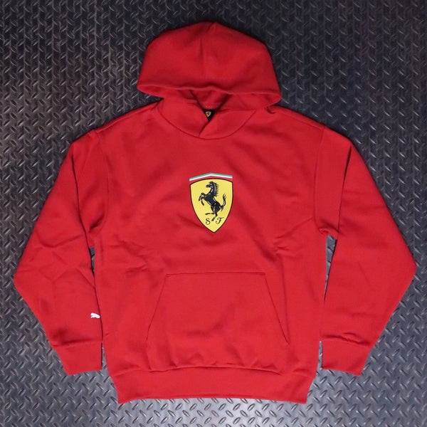PUMA Ferrari Colored Shield Pullover Hoodie Red 6370102