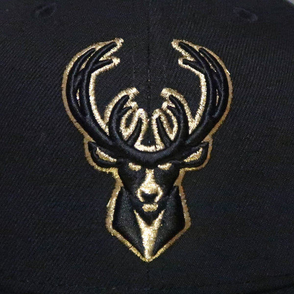 New Era Milwaukee Bucks Black & Gold 59FIFTY Fitted