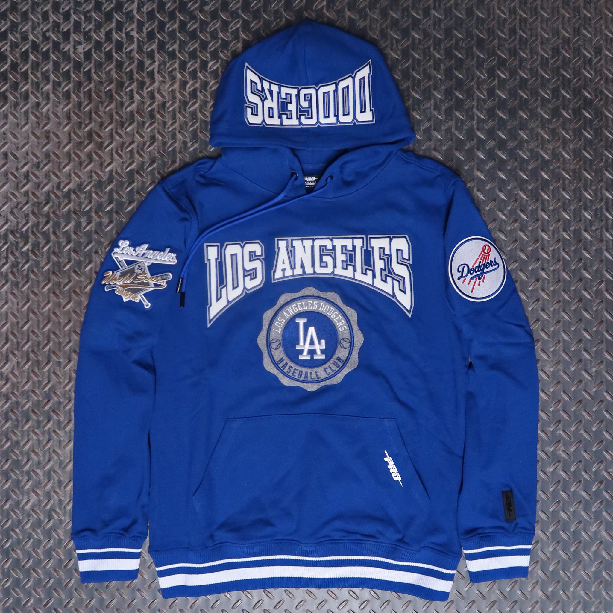 Pro Standard Los Angeles Dodgers Crest Emblem Rib Hoodie LLD539230-DBL