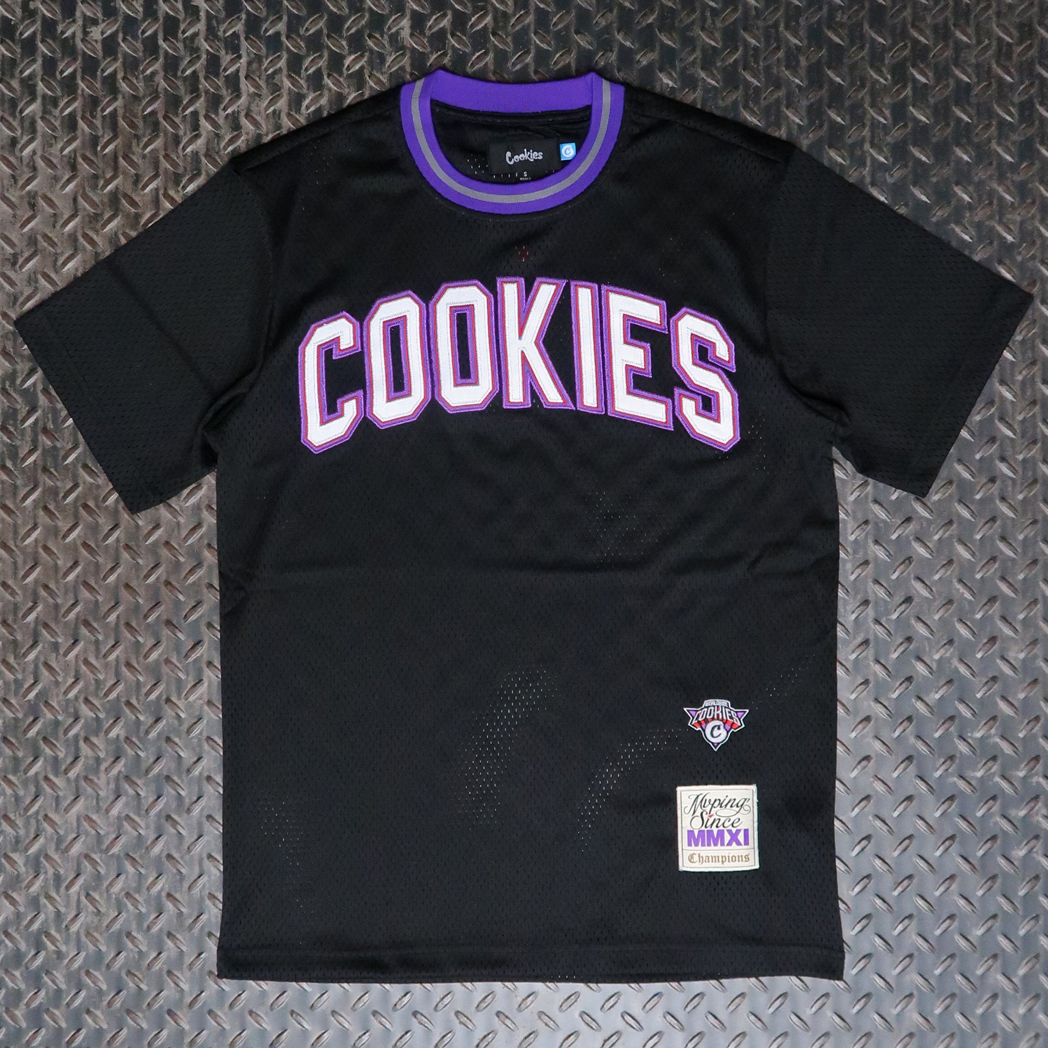 Cookies Full Clip Short Sleeve Mesh Jersey Black CM241KST05