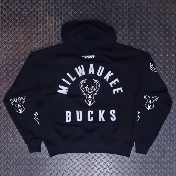 Pro Standard Milwaukee Bucks All Pro Drop Shoulder Zip Hoodie