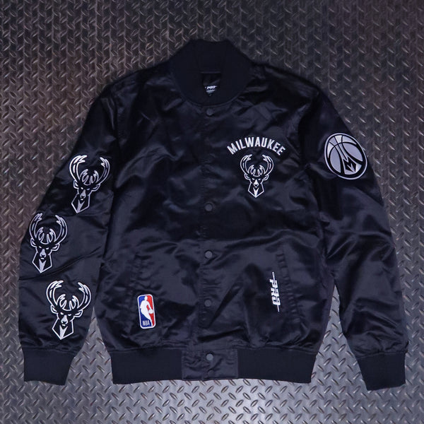 Pro Standard Milwaukee Bucks All Pro Satin Jacket Black White BMB6517065-BLK