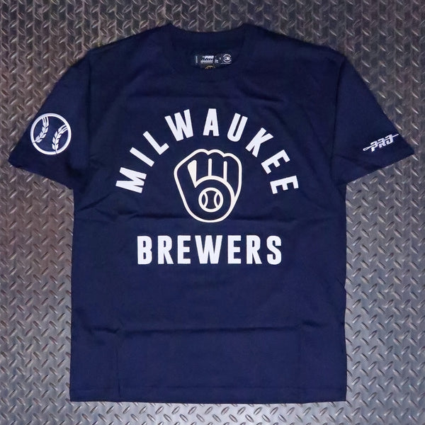Pro Standard Milwaukee Brewers All Pro Drop Shoulder T-Shirt Midnight Navy LMB1315680-MDN