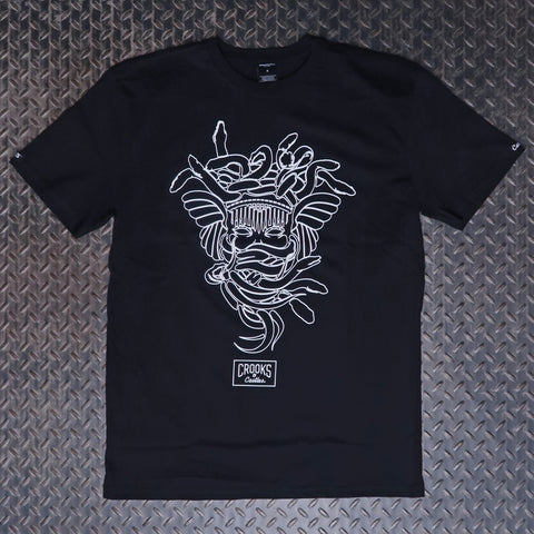 Crooks & Castles Line Art Medusa T-Shirt Black 4I10758