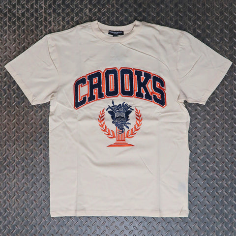 Crooks & Castles Collegiate Knit T-Shirt Natural 3I50711