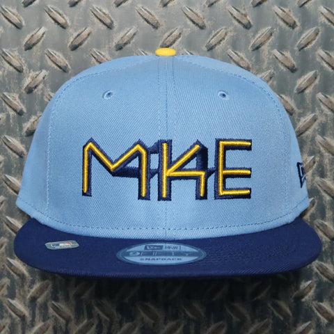 New Era Milwaukee Brewers City Connect 9FIFTY Snapback Hat Sky Blue, Navy, Yellow 60231682