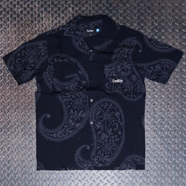 Cookies Amalfi Coast Paisley Short Sleeve Woven Shirt Black CM242WST01