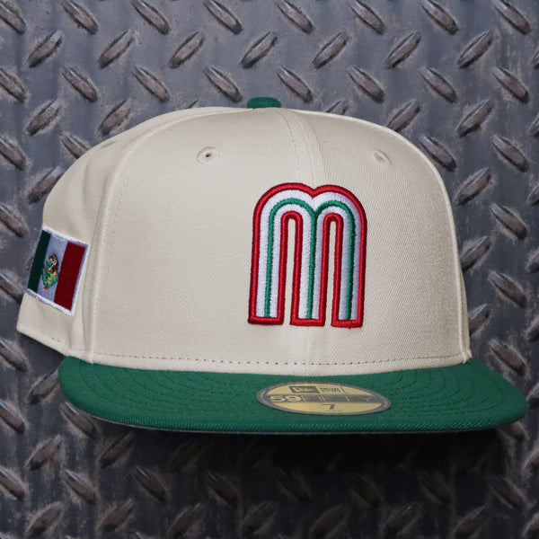 New Era Mexico World Baseball 59FIFTY Fitted Hat Cream Green 70852713