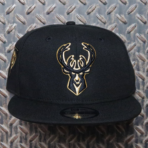 New Era Milwaukee Bucks Black & Gold 9FIFTY Snapback Hat Black & Gold 70783315