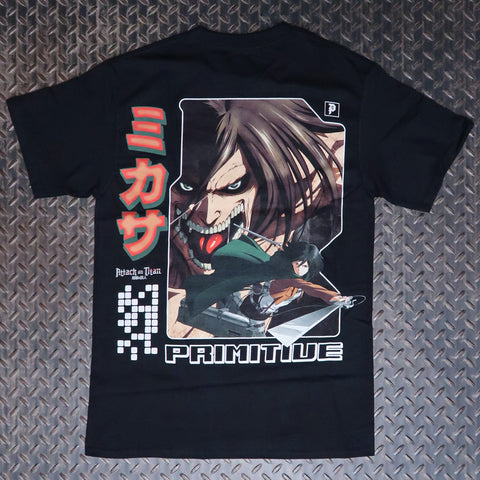 Primitive x Attack On Titan Mikasa T-Shirt Black PAPSP2419