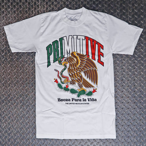 Primitive Collegiate Mexico T-Shirt White PAPHO23115