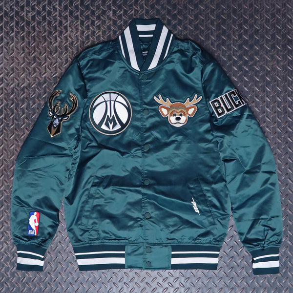 Pro Standard Milwaukee Bucks Mascot Rib Satin Jacket Forest Green BMB6515445-FOR