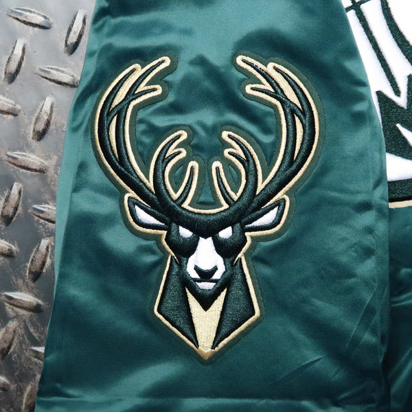 Pro Standard Milwaukee Bucks Mascot Rib Satin Jacket