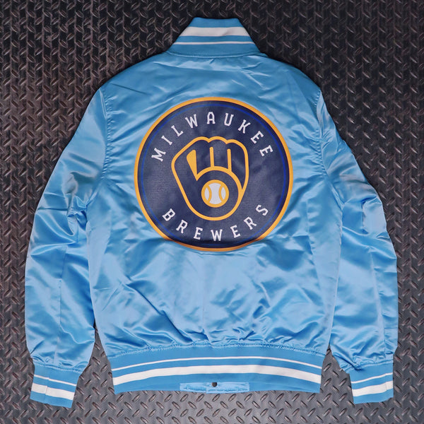 Pro Standard Milwaukee Brewers Script Tail Satin Jacket