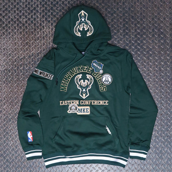 Pro Standard Milwaukee Bucks Area Code Rib Hoodie Forest Green BMB5515602-FOR