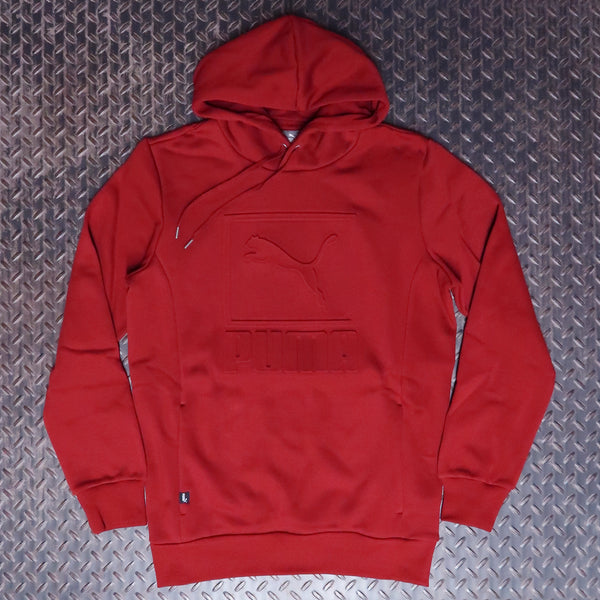 PUMA Elevate Embossed Pullover Hoodie Maroon 68355413