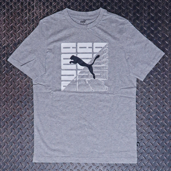 PUMA Graphics Puma Wording T-Shirt Light Grey Heather 68192404