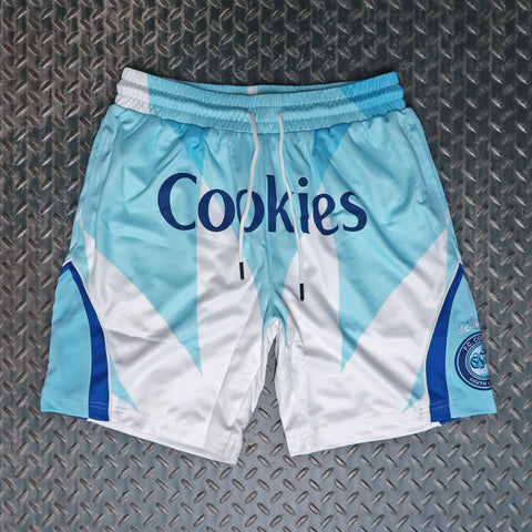 Cookies Hooliganism On Pitch Short With Zipper Pockets Blue White CM243BKS07