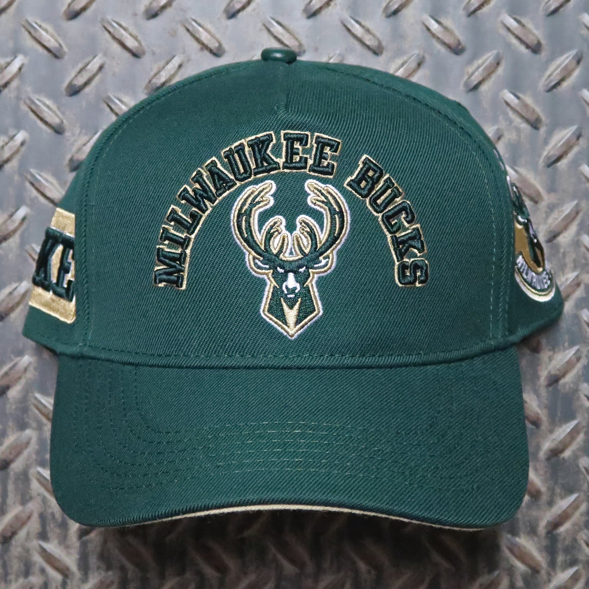 Pro Standard Milwaukee Bucks Area Code Pinch Front Snapback Hat Forest Green BMB7515608-FOR