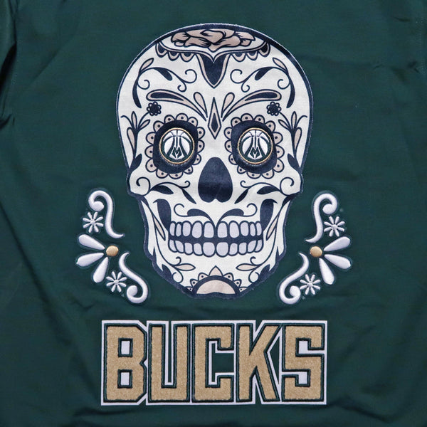 Pro Standard Milwaukee Bucks Sugar Skull Striped T-Shirt