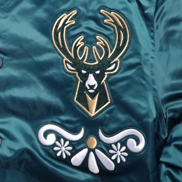 Pro Standard Milwaukee Bucks Sugar Skull Satin Jacket