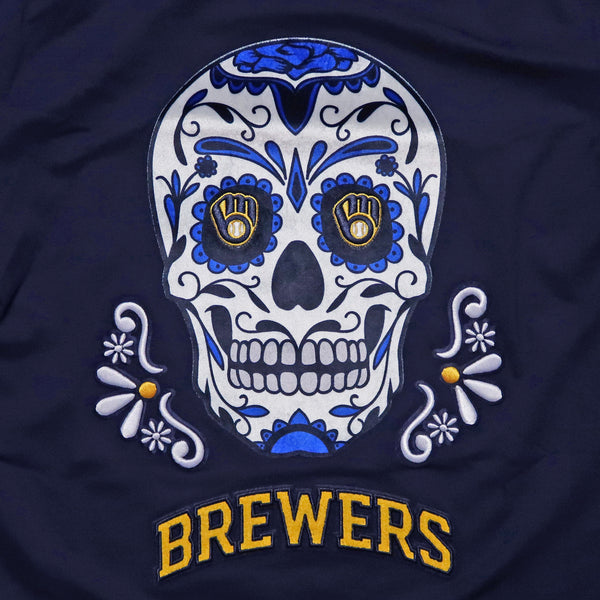 Pro Standard Milwaukee Brewers Sugar Skull Striped T-Shirt