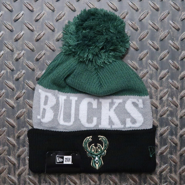 New Era Milwaukee Bucks Shaded Knit Beanie Green Grey Black 60529485