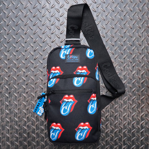 Cookies x Rolling Stones OG Tongue Checkerboard Shoulder Bag Black CM243ASB01