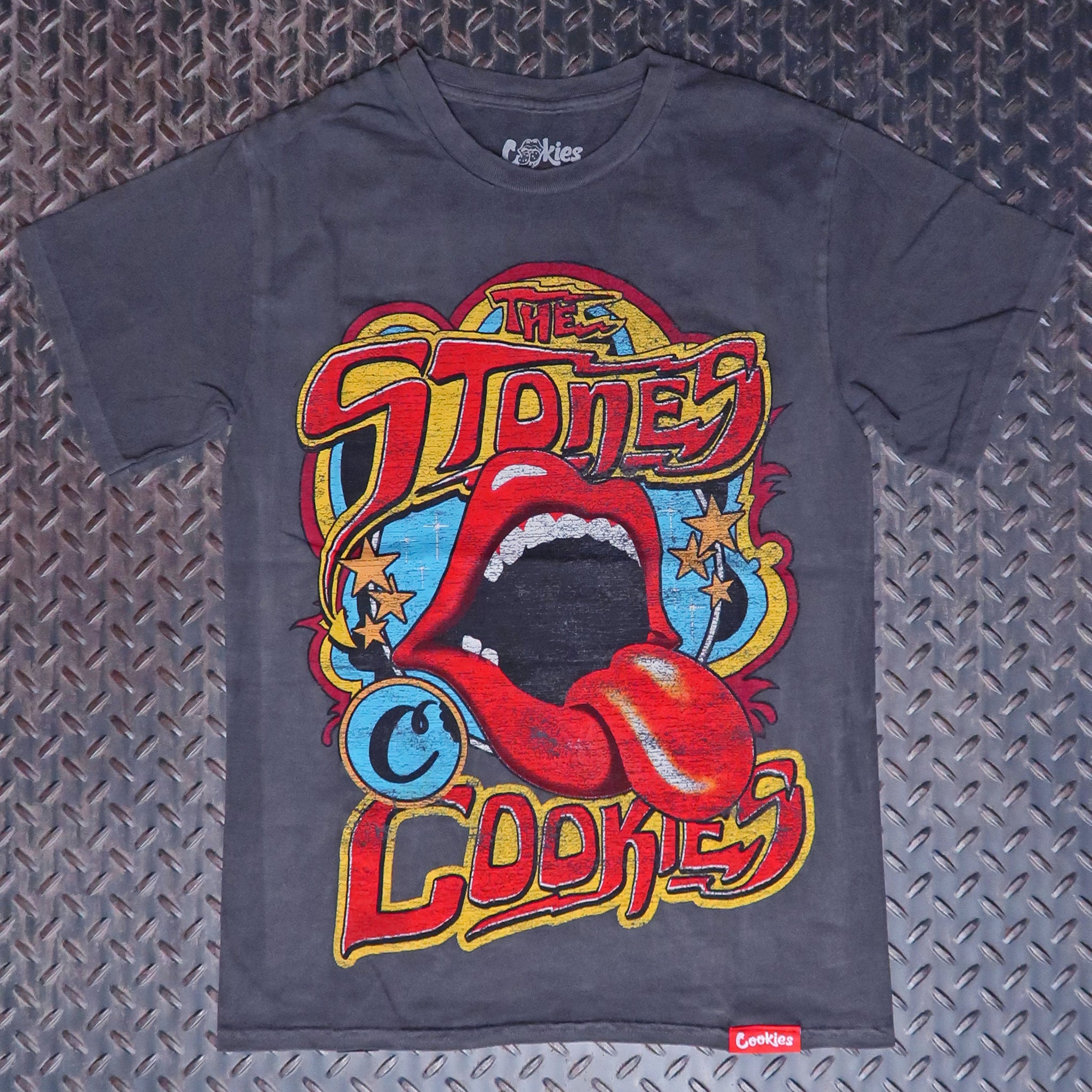 Cookies x Rolling Stones The Stones T-Shirt Faded Black CM243TSP108