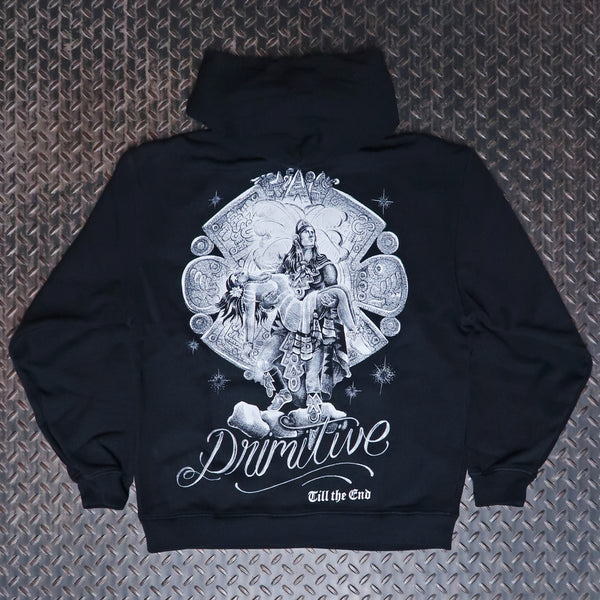 Primitive Warrior Heavyweight Pullover Hoodie Faded Black PAPFA2457