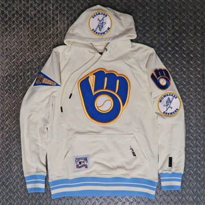 Pro Standard Milwaukee Brewers Retro Classic Pullover Hoodie Eggshell LMB536569-EUN