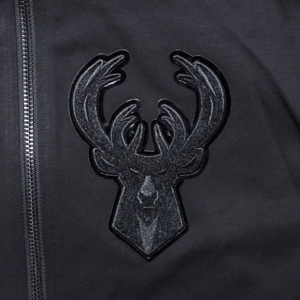 Pro Standard Milwaukee Bucks Triple Black Zip Hoodie