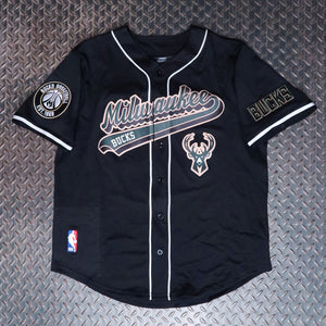 Pro Standard Milwaukee Bucks Script Tail Mesh Baseball Jersey Black BMB1515402-BLK