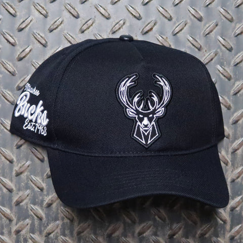 Pro Standard Milwaukee Bucks Paint The City Curved Brim Snapback Black BMB7515656-BLK