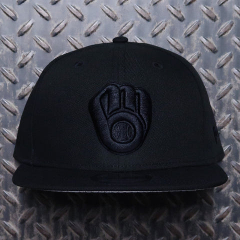 New Era Milwaukee Brewers Washed A-Frame 9fifty Snapback Hat - Black New Era Milwaukee Brewers Washed A-Frame 9fifty Snapback Hat - Black
