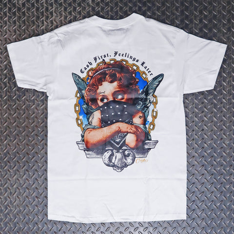 Crooks & Castles Cash First Feelings Later T-Shirt White XC0206T