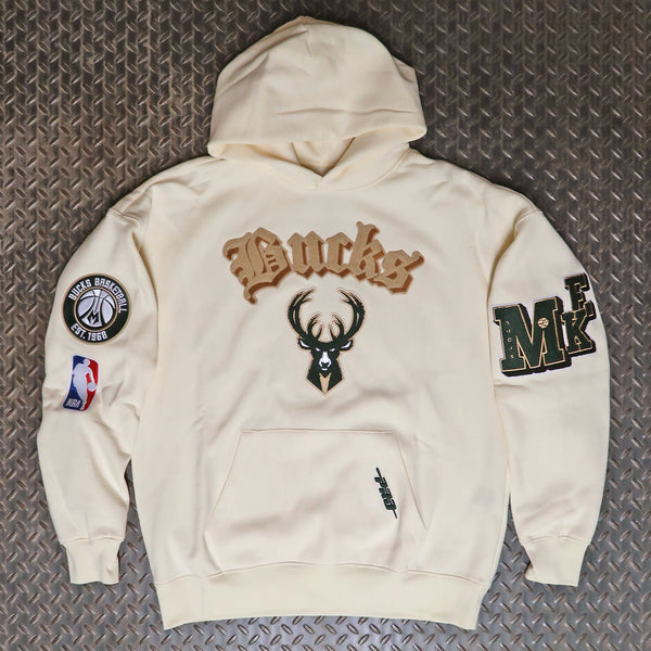 Pro Standard Milwaukee Bucks Best Of Drop Shoulder Pullover Hoodie Eggshell BMB5516276-EGG