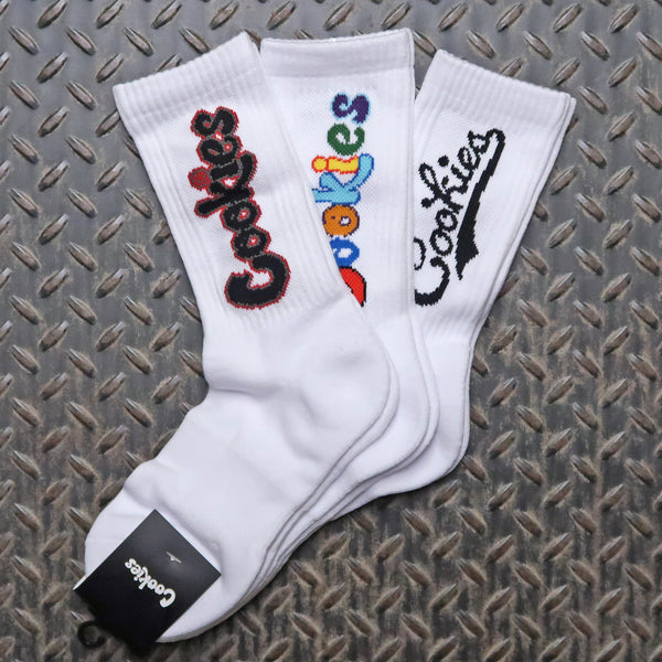 Cookies 3 Pack Socks White CM253ASB02