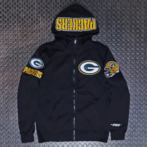 Pro Standard Green Bay Packers Classic Chenille Zip Hoodie Black FGP5410223-BLK